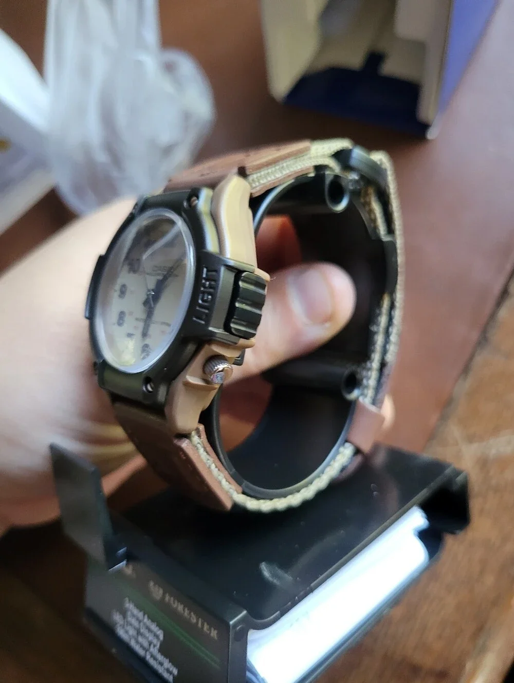 Casio FT500WC-5BVCF Brown FORESTER Watch Analog Nylon Leather Band Brown 100M WR